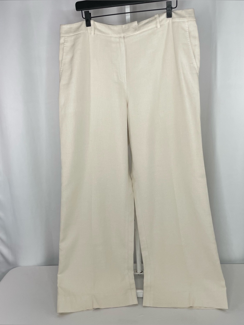 Brooks Brothers Loro Piana Linen Cotton Wide Leg Pants Ivory 16